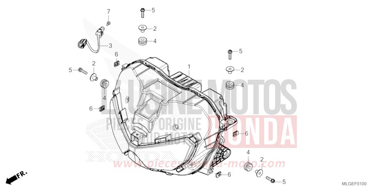 SCHEINWERFER (CRF1100A/AL/D) von Africa Twin DCT GLINT WAVE BLUE METALLIC (B197X) von 2023